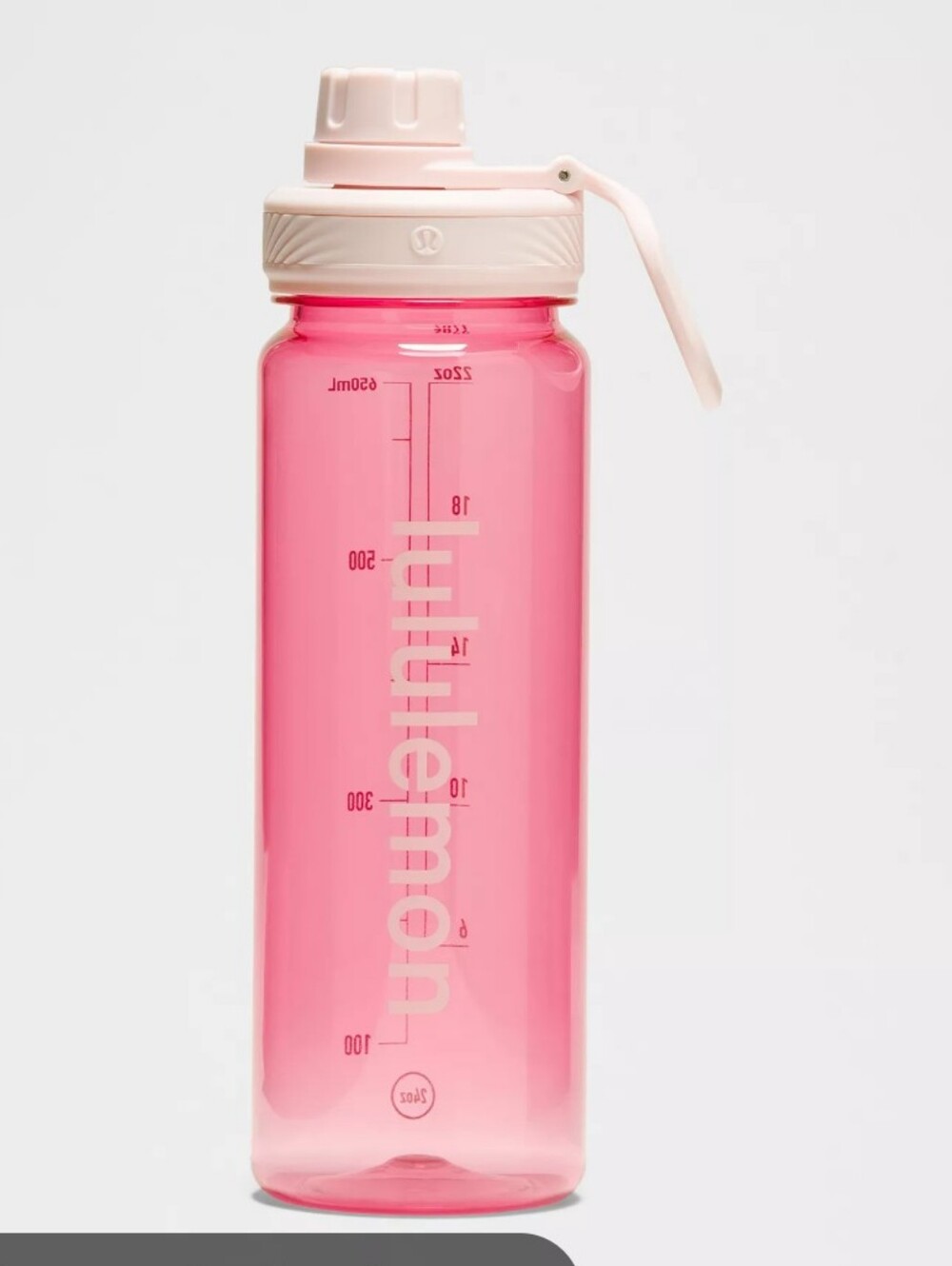 Like New Lululemon Clear 24oz Water Bottle Pink